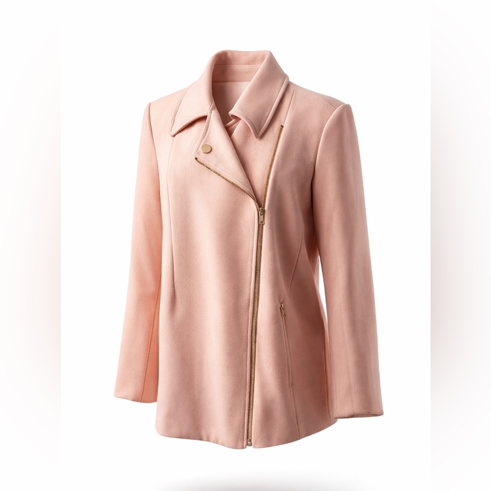 Like New! $250 Premise Blush Trench Coat with Asymmetrical Zip sz L